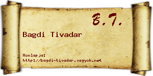 Bagdi Tivadar névjegykártya